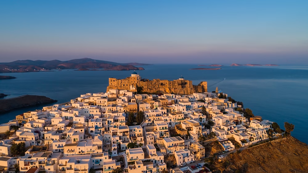 La ville de Chora sur l'île d'Astypalée